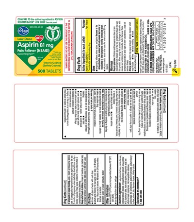 Aspirin 81mg Kroger 500s   Label